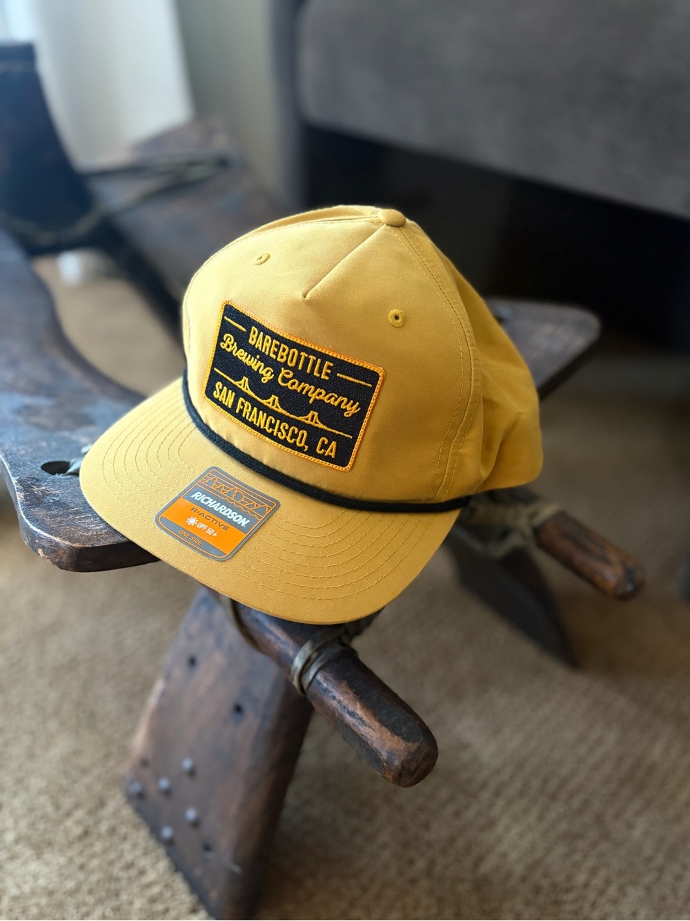 Barebottle Brewing Company NEW Grandpa Rope Snackback Cap Mustard OS